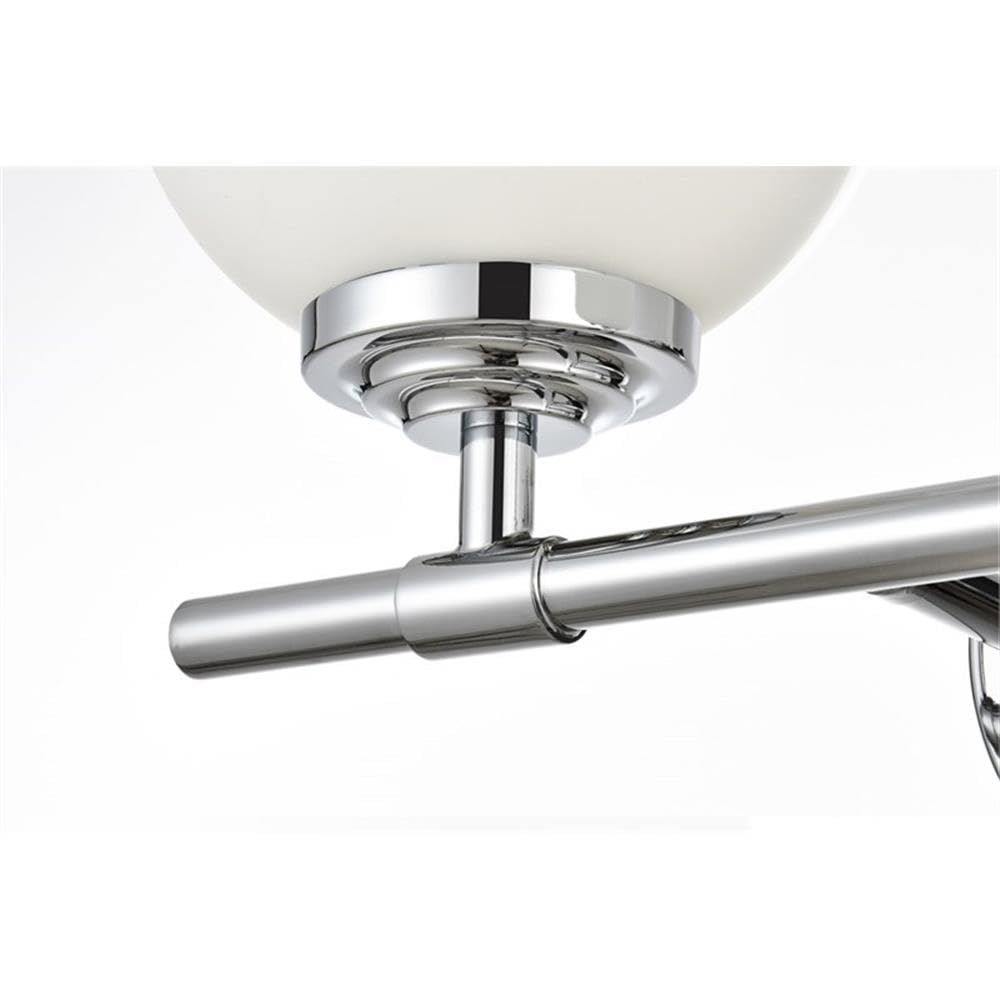 Living District Ansley 2-Light Iron & Glass Bath Sconce in Chrome/Frosted White