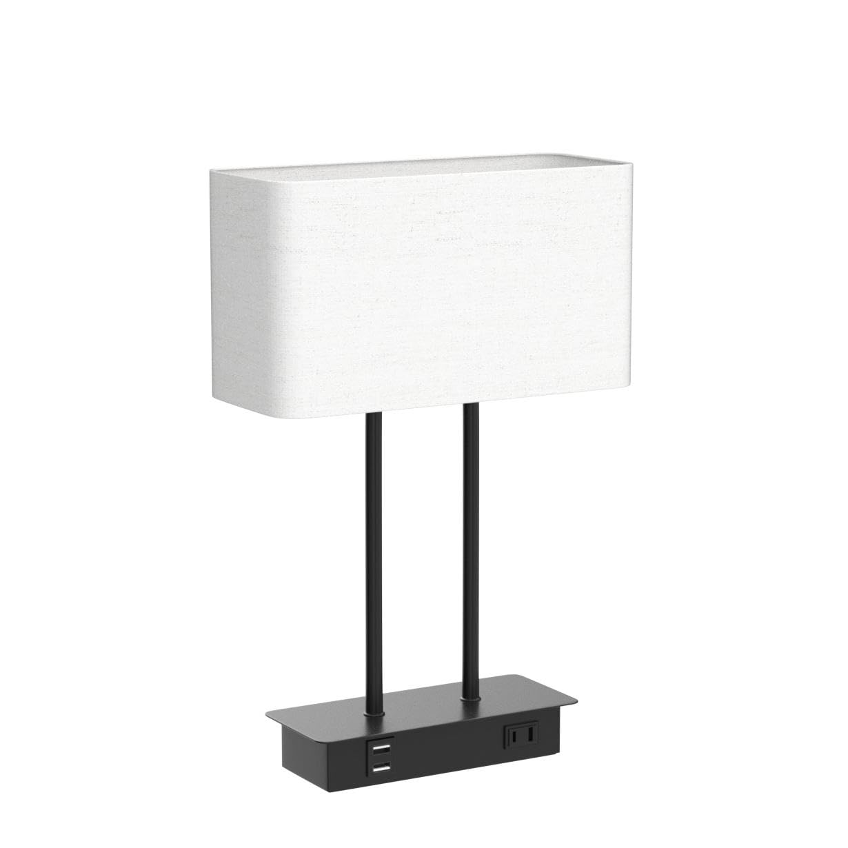 Lakumu Bedside Touch Control Lamp - 3 Way Dimmable, Dual USB Ports, Cream Fabric Shade, 1-Pack, Model T0313 BK+CL 50