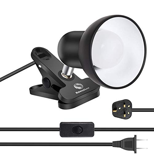 Sun-Rising Clip Lamp - 360° Rotation, Portable Book Light, Black, Seven Colors, Desk/Clamp Light