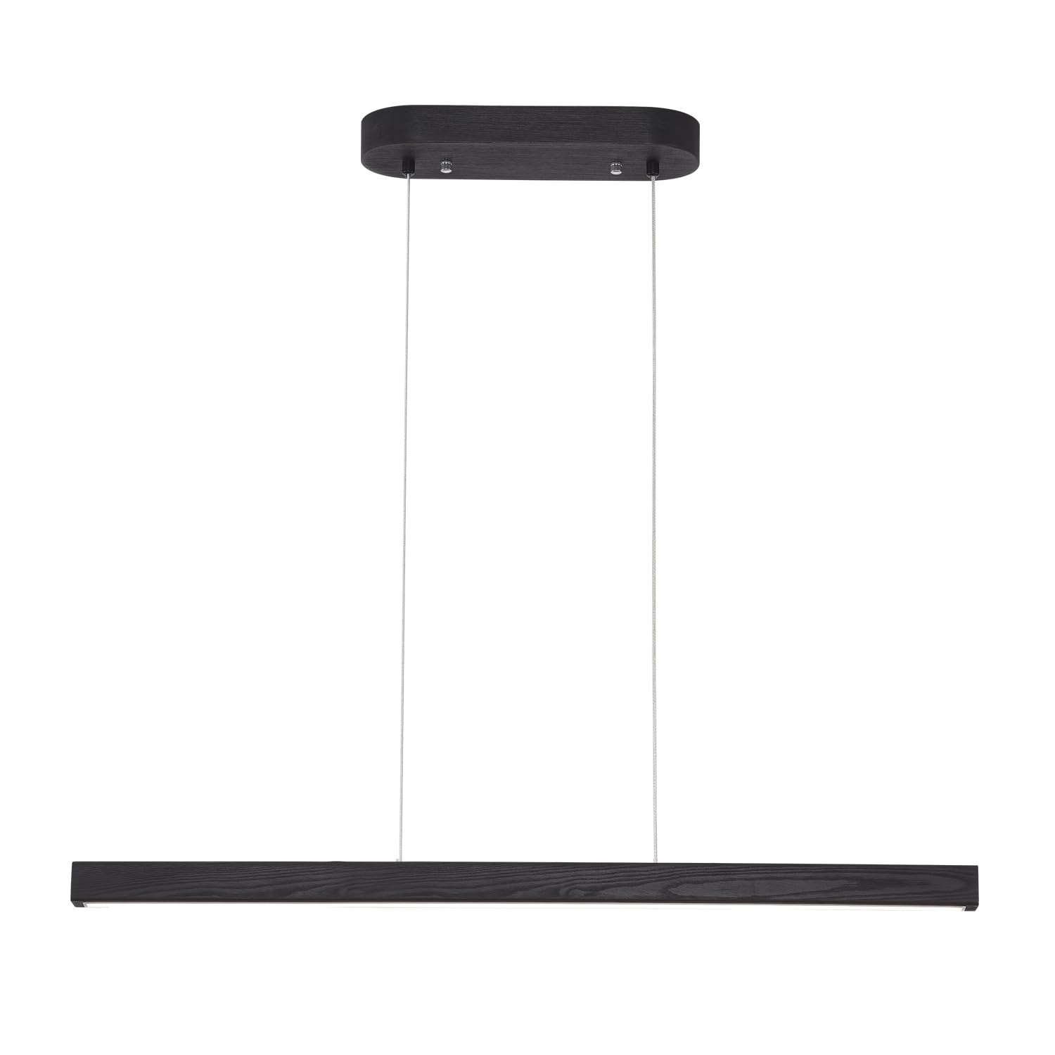 Black Wood Linear Pendant Light - Dimmable Led Chandelier With Remote  Modern Minimalist Lighting For Kitchen Islands  Dining Rooms & Pool Tables (Energy-Efficient 19W)