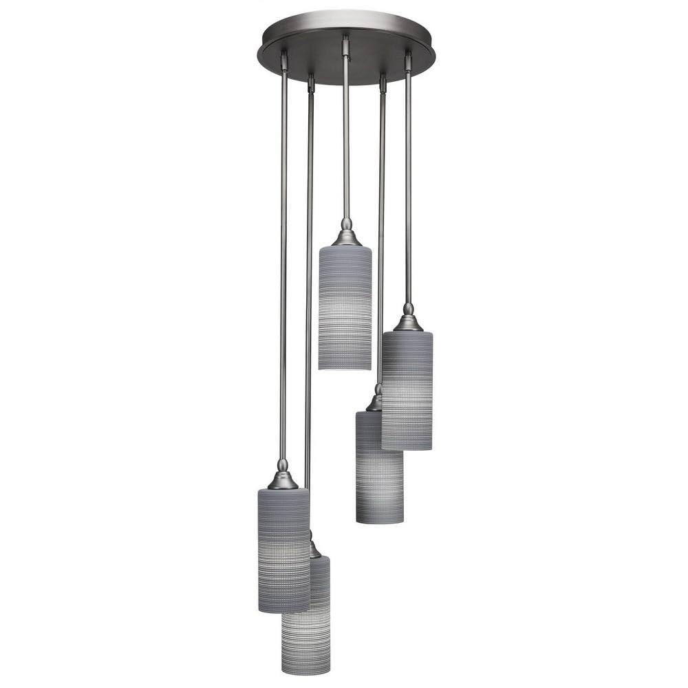 Empire 5 Light Cluster Pendalier In Brushed Nickel (2145-Bn-4092)