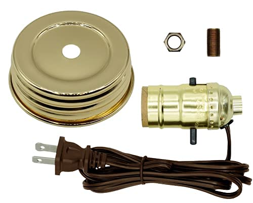 Creative Hobbies Diy Mason Canning Fruit Jar Lamp Making Kit Is Pre-Wired And Easy To Use - Gold Color Lid & Socket Great For La