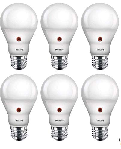 Philips Led Soft White Dusk-To-Dawn A19 Light Bulb, 800-Lumen, 8-Watt, 6