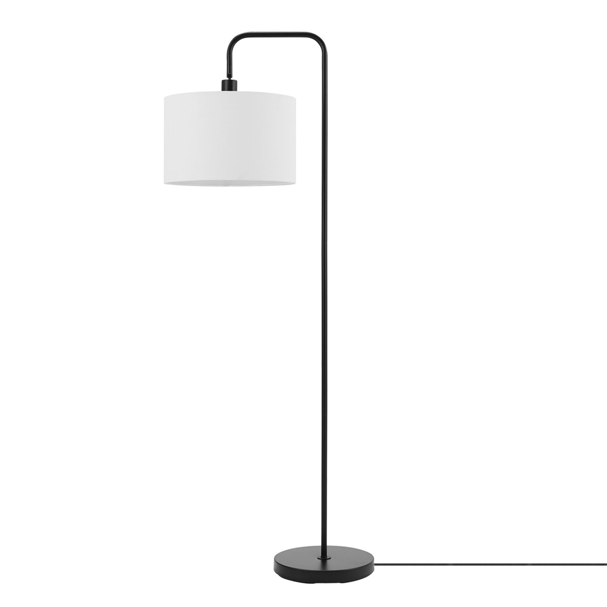 Globe Electric 67065 Floor Lamp, Metal, 58in, Black with Dark Gray Velvet Shade, On/Off Rotary Switch, Living Room & Office Décor