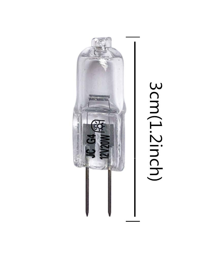 Vstar G4 12V 20W Halogen Bulb Jc Type Bi-Pin Light,Clear, G4 Bi-Pin Base, Halogen Light Bulb (20W 20Pack)