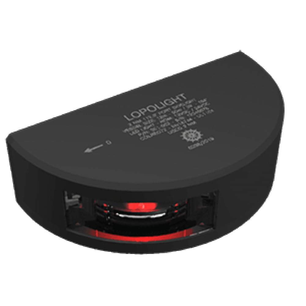Lopolight Series 301-002 - Port Sidelight - 2Nm - Vertical Mount - Red - Black Housing