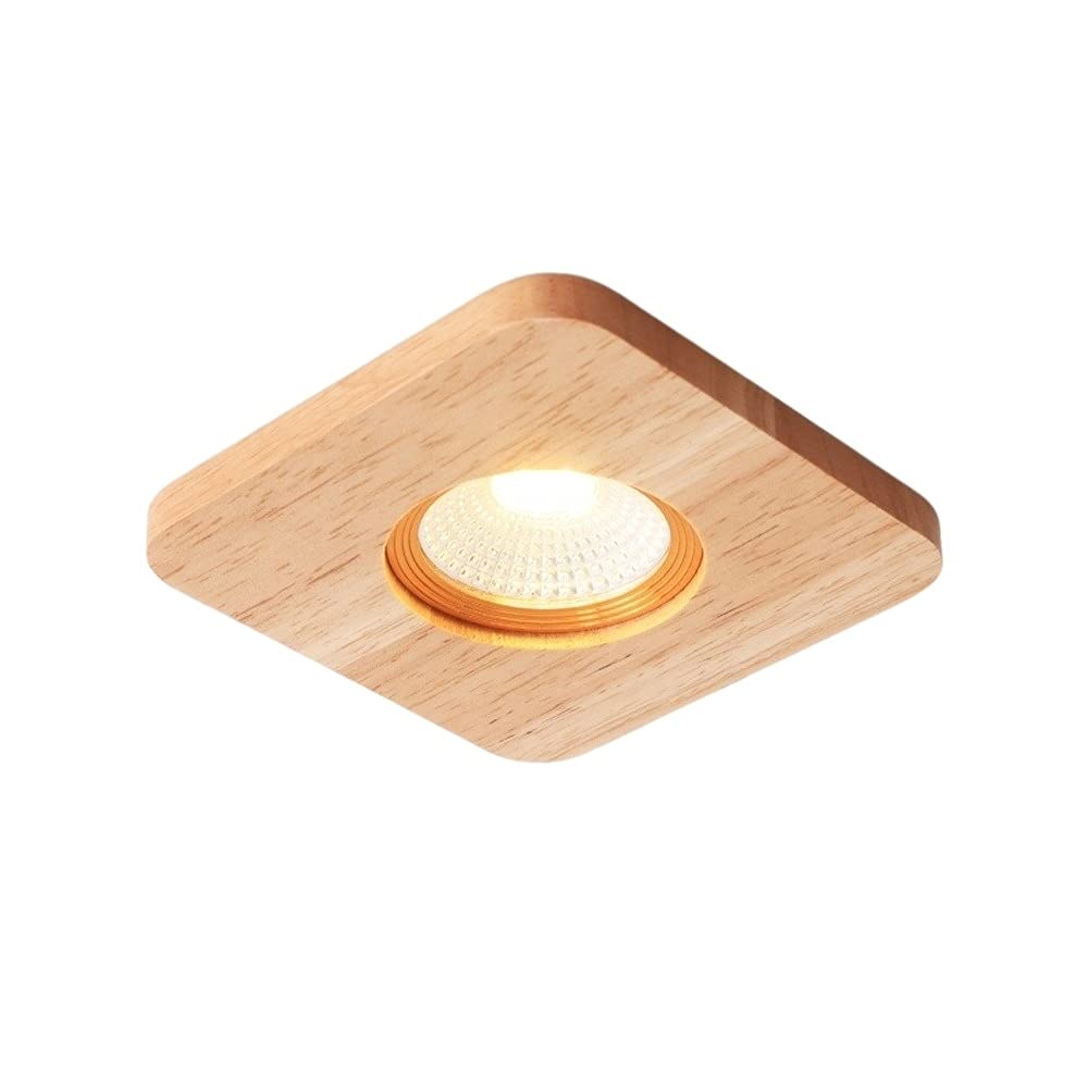 MGOR Sturdy European Simple Style Wooden Ceiling Downlight Square Recessed Ceiling Flat Panel DownLights Ultra Bright COB Downli