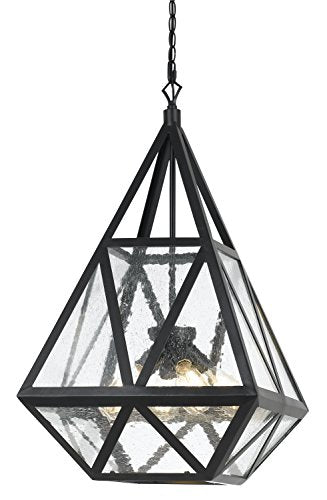 Cal 60W X 4 Townsend Glass Chandelier, Metal, 18x18x32, Blacksmith, Model FX-3651-4, Edison Bulbs Not Included