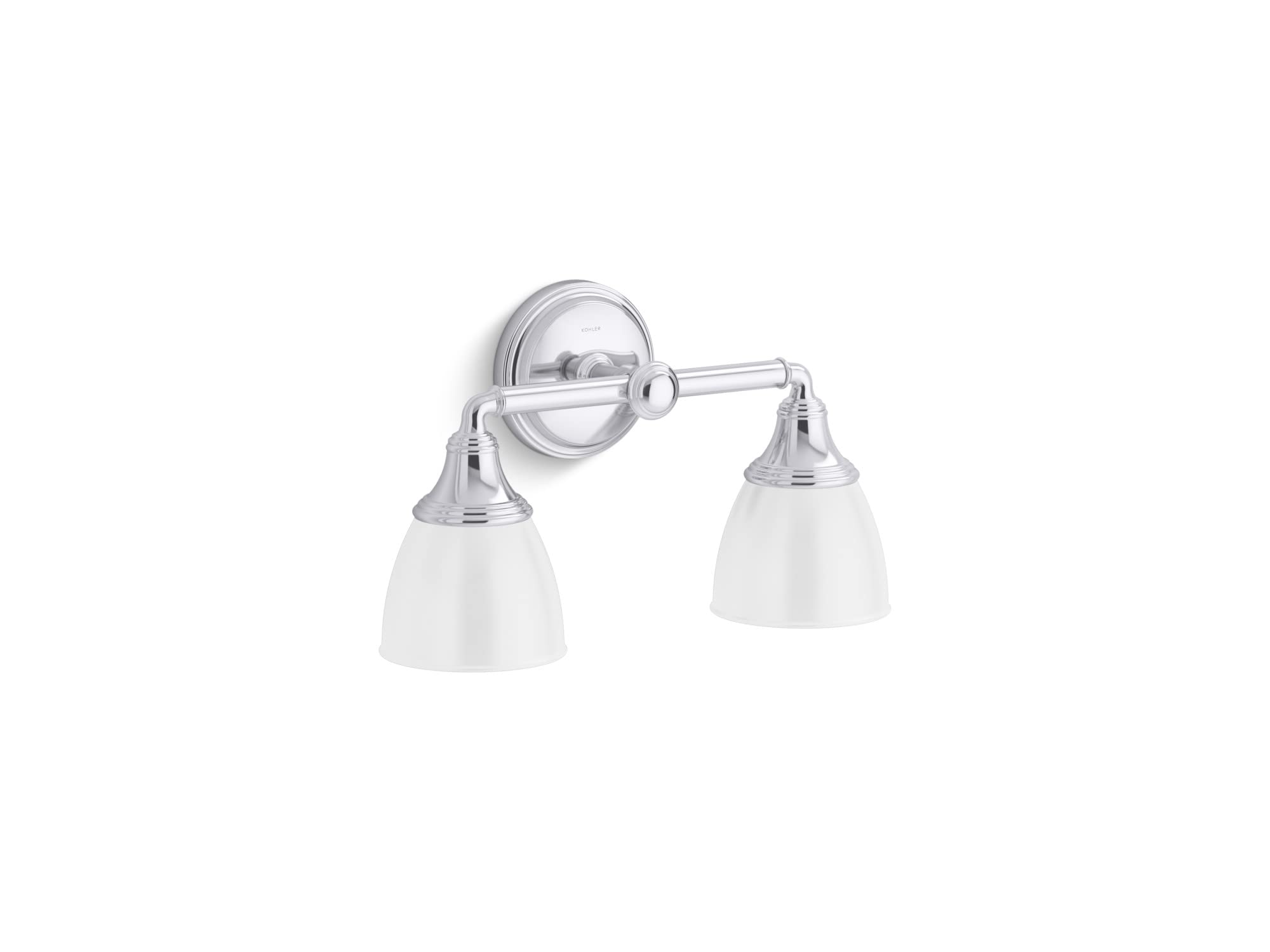KOHLER Devonshire Bathroom Vanity Light Fixture, 2 Light Wall Sconce, Polished Chrome, Model 10571-CPL, Up/Down Position, UL Listed