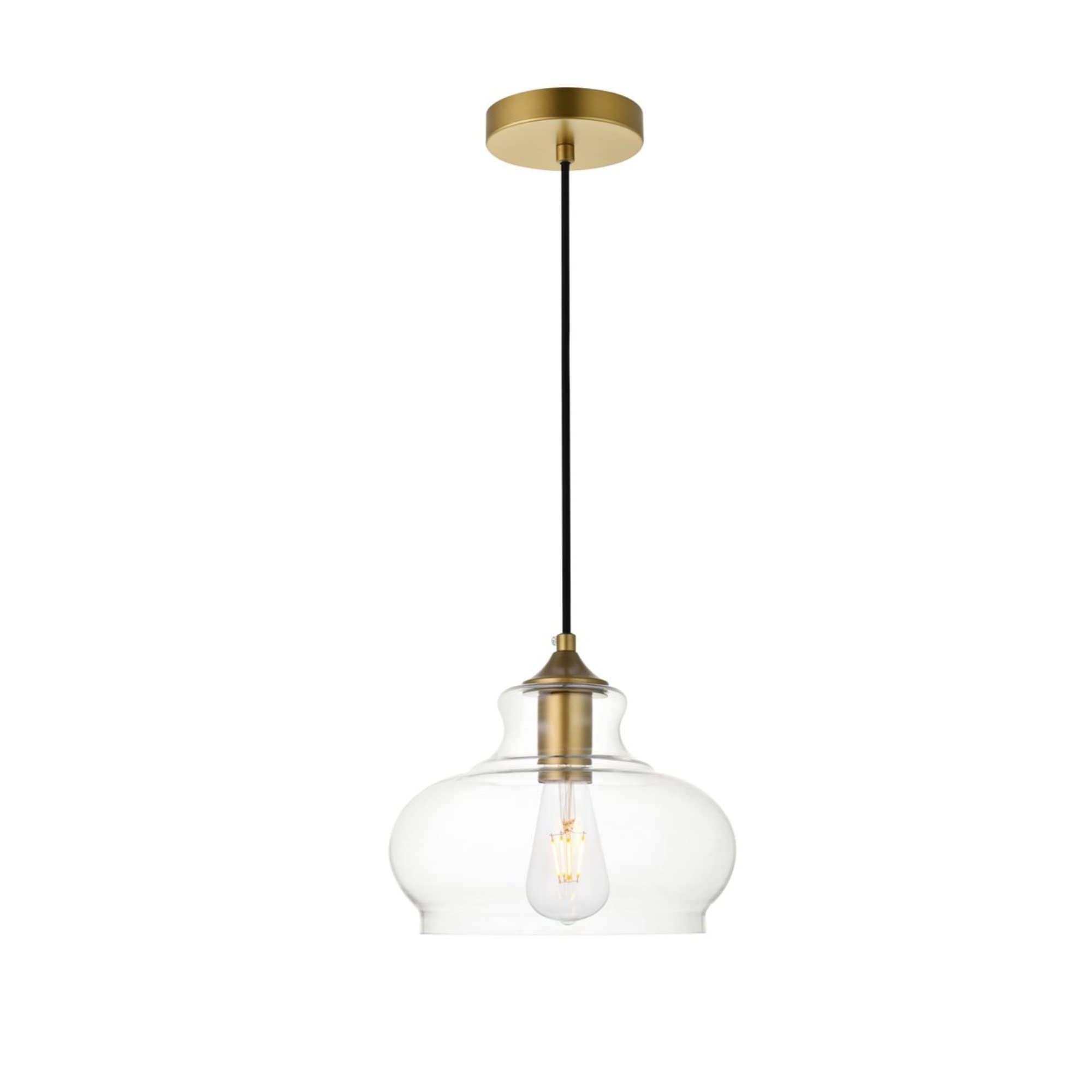 Living District Destry 1 Light Chrome Pendant with Clear Glass