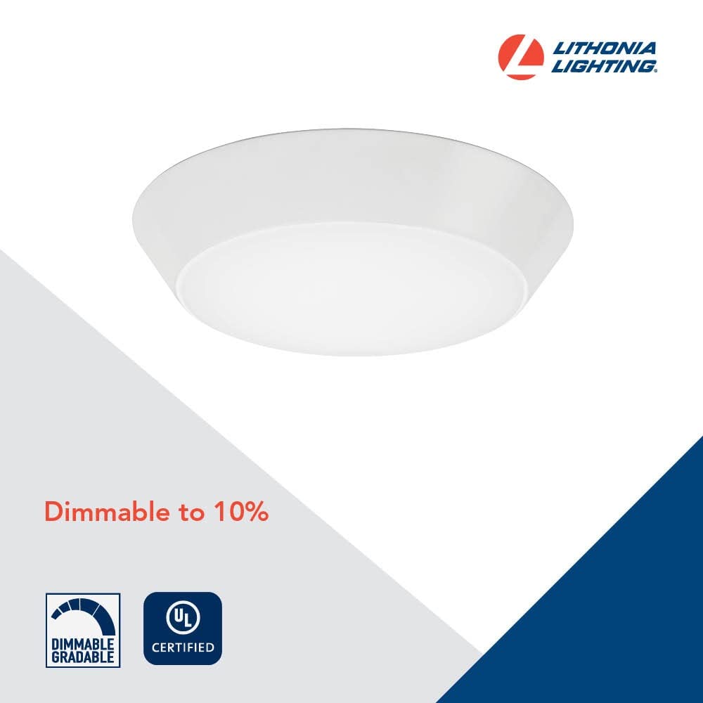 Lithonia Lighting Fmml 13 840 Fmml 13-Inch Round 120 Volts Versi Lite Led Flush Mount,0-10 Volt Dimming, White