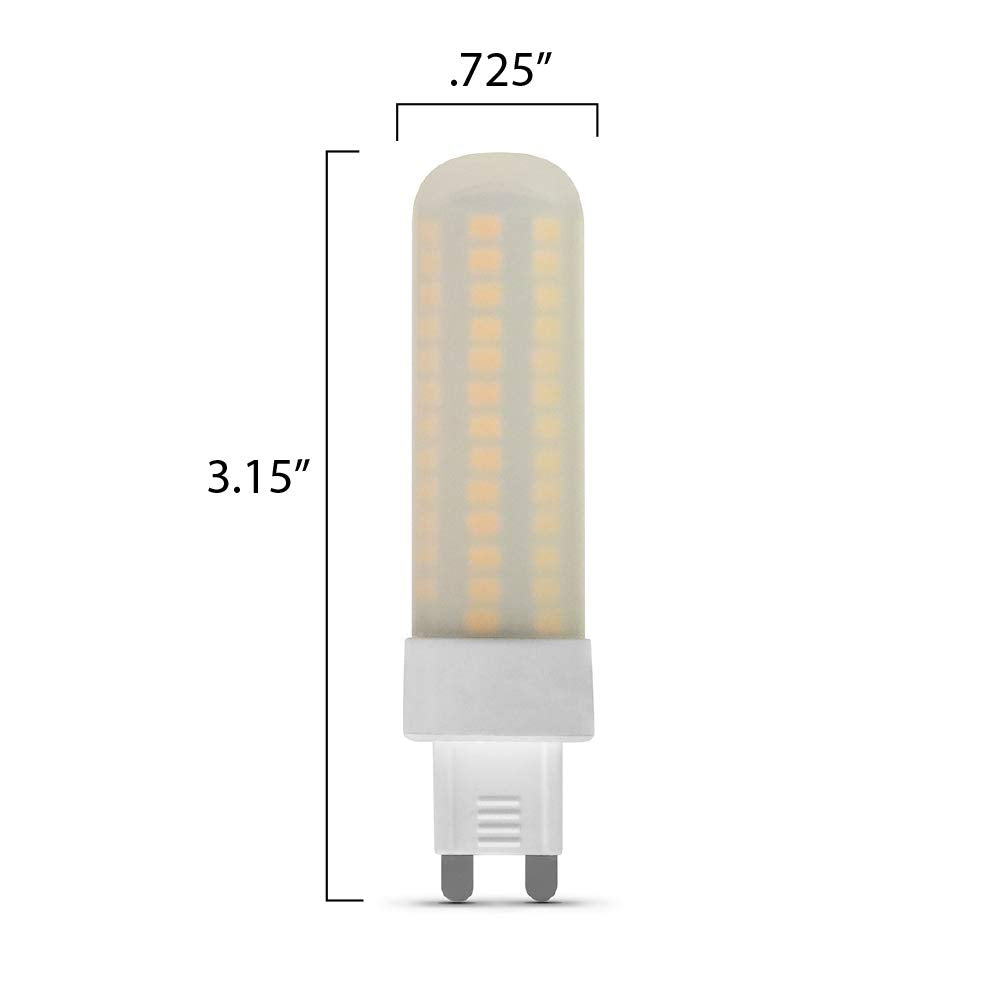 Feit Electric LED Light Bulb 60W EQ DM T4 5000K Daylight Plastic 3.3inH x 0.9inD Model BP60G9/850/LED