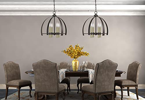 Cal Lighting FX-3713-4 Transitional Chandelier, 19in x 19in x 17.5in, Antique Brass/Bronze, Metal