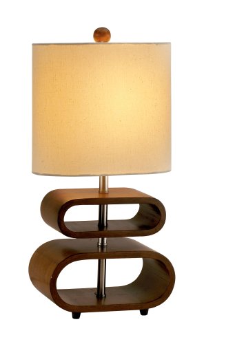 Adesso Rhythm Table Lamp 19.5 in. Walnut PVC Veneer MDF 60W Incandescent Model 3202-15
