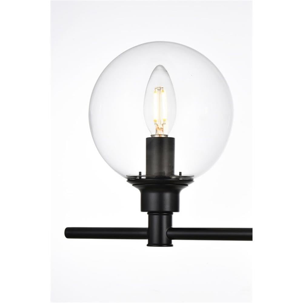 Living District Jaelynn 3-Light Iron & Glass Bath Sconce in Black/Clear