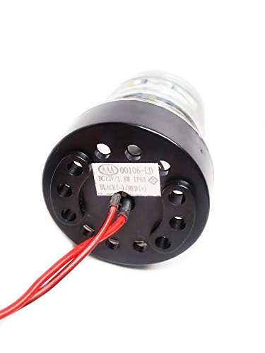 Pactrade Marine 12V Marine Boat Yacht Pontoon Navigation Anchor Light 360 Degrees All Around Nature White Led Splashproof Black Housing Uscg Certified Approved (Round Fixed Base (H=2.75&quot;))