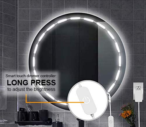 Silikang Led Mirror Lights For Vanity Make Up, 10Ft Ultra Bright White Led, Dimmable Touch Control Dressing Strip Light, For Mak