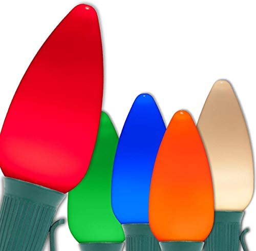 Wintergreen Lighting C9 OptiCore LED Christmas Lights, 25 ft, 25 Lights, Multicolor Smooth/Opaque, Heavy Duty, Model 84542