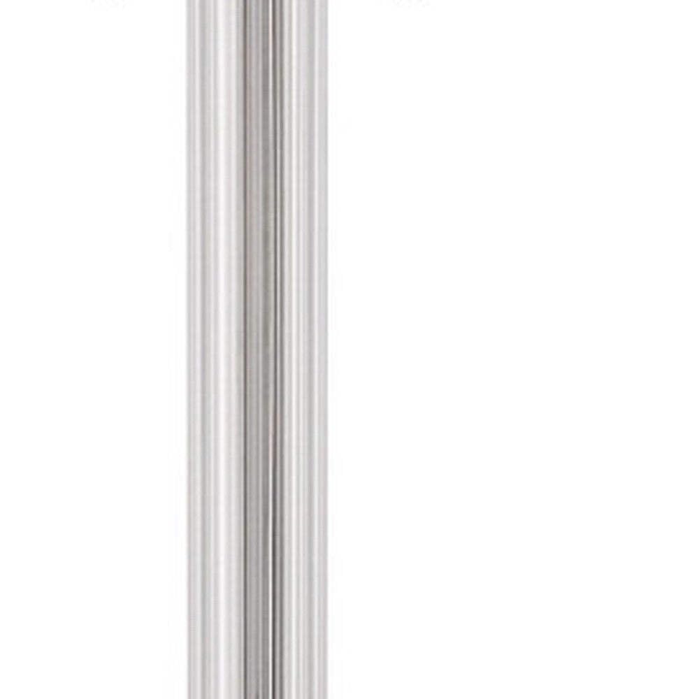 HomeRoots Chrome Two Light Floor Lamp with White Rectangular Shade, 60 in. Tall, Metal Construction