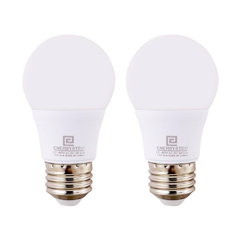 12V-60V LED Light Bulb E26 Regular Light Base,4000K Daylight, 12V AC DC Low Voltage 3W LED Equivalent 25W Incandescent Lamp, Med