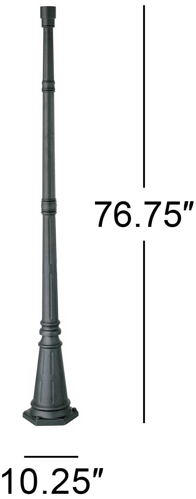 John Timberland Hepworth Traditional Outdoor Light Post And Cap Base Black Iron Aluminum Pole 76 3/4'' Accessory For Exterior Ho