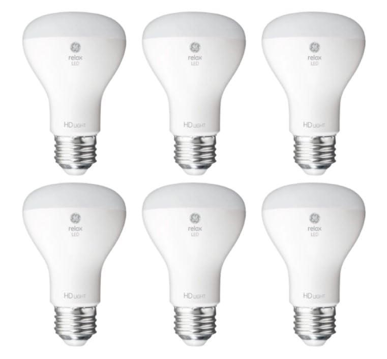 GE LED Light Bulbs, 45W Equivalent, Soft White, Dimmable, R20, 6-Pack, Plastic, Model 41482