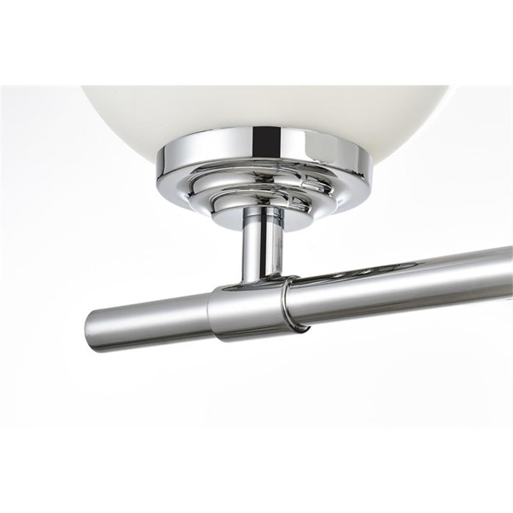 Living District Ansley 3-Light Iron & Glass Bath Sconce in Chrome/Frosted White