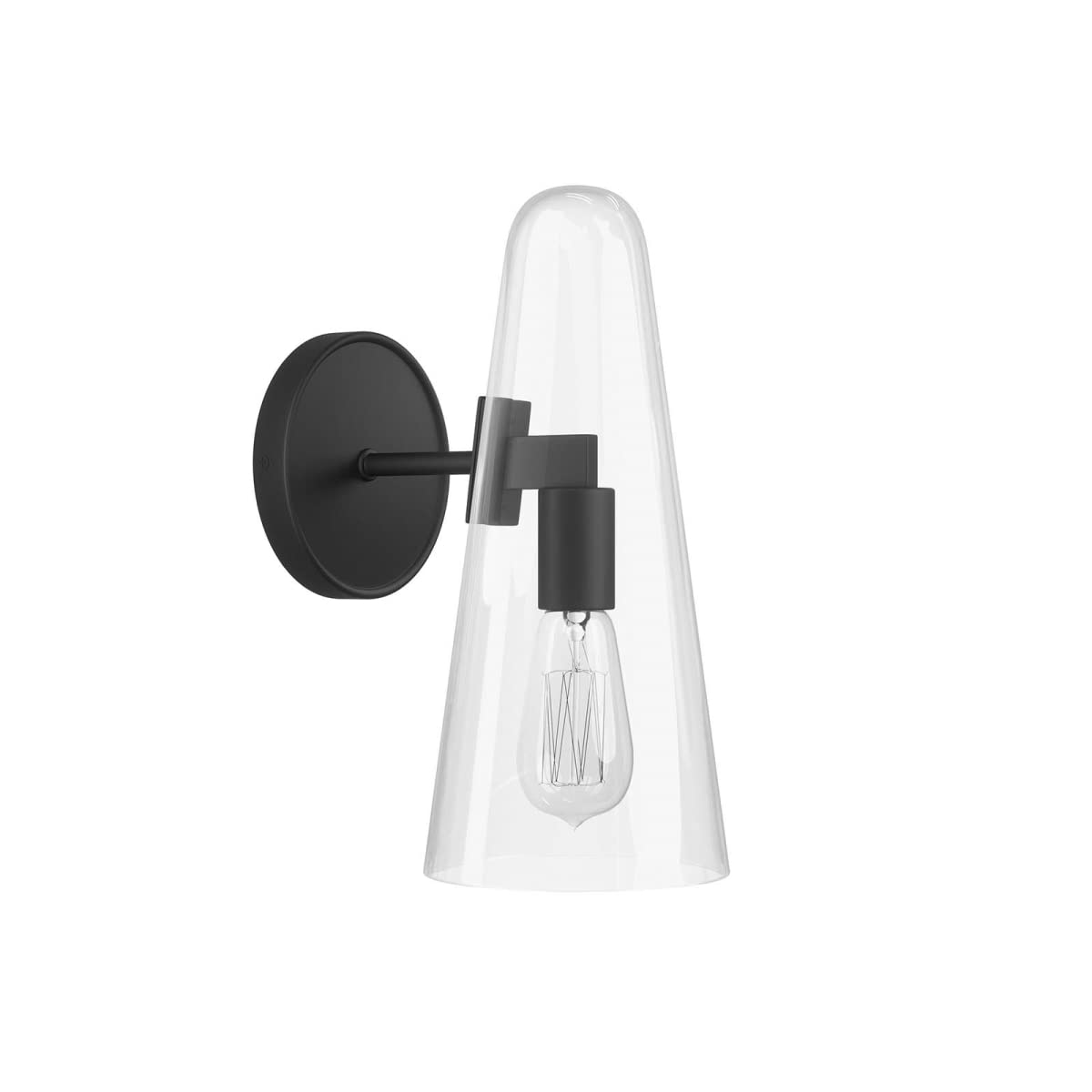 Modway Beacon 1-Light Wall Sconce in Opal Satin Brass,Brown, 7.5 x 5 x 11.5