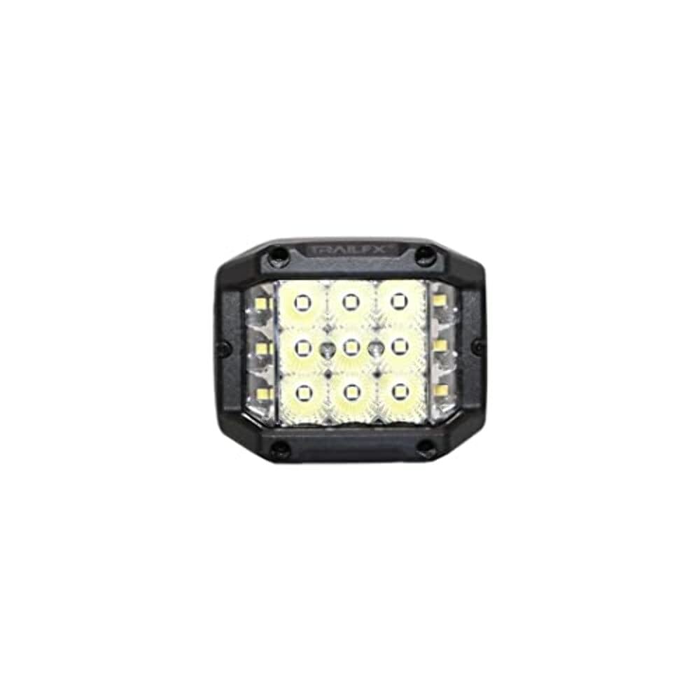 Trailfx 4 Inch Cube LED Light - Spot/Flood Combo Beam, 9000 Lumens, Model PODSIDEF, Includes Wiring Harness & Mounting Hardware
