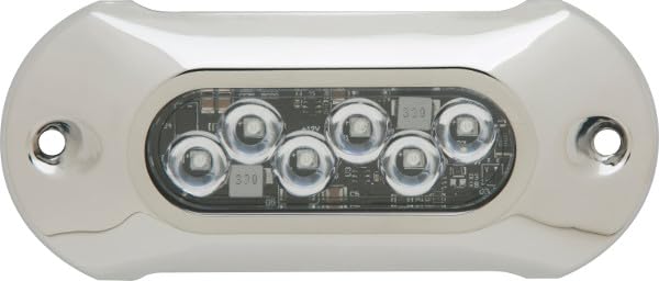 Attwood 66Uw06B-7 Lightarmor Ultra-Bright Underwater Light, Sapphire Blue, 6-Led Hpx 2,750 Lumen