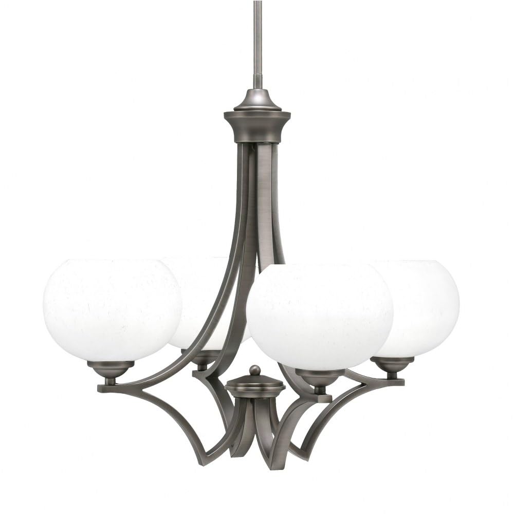 Toltec Lighting 564-Gp-212 Zilo - 4 Light Uplight Chandelier-19.75 Inches Tall And 22 Inches Wide, Finish Color: Graphite, Glass Color: White Muslin