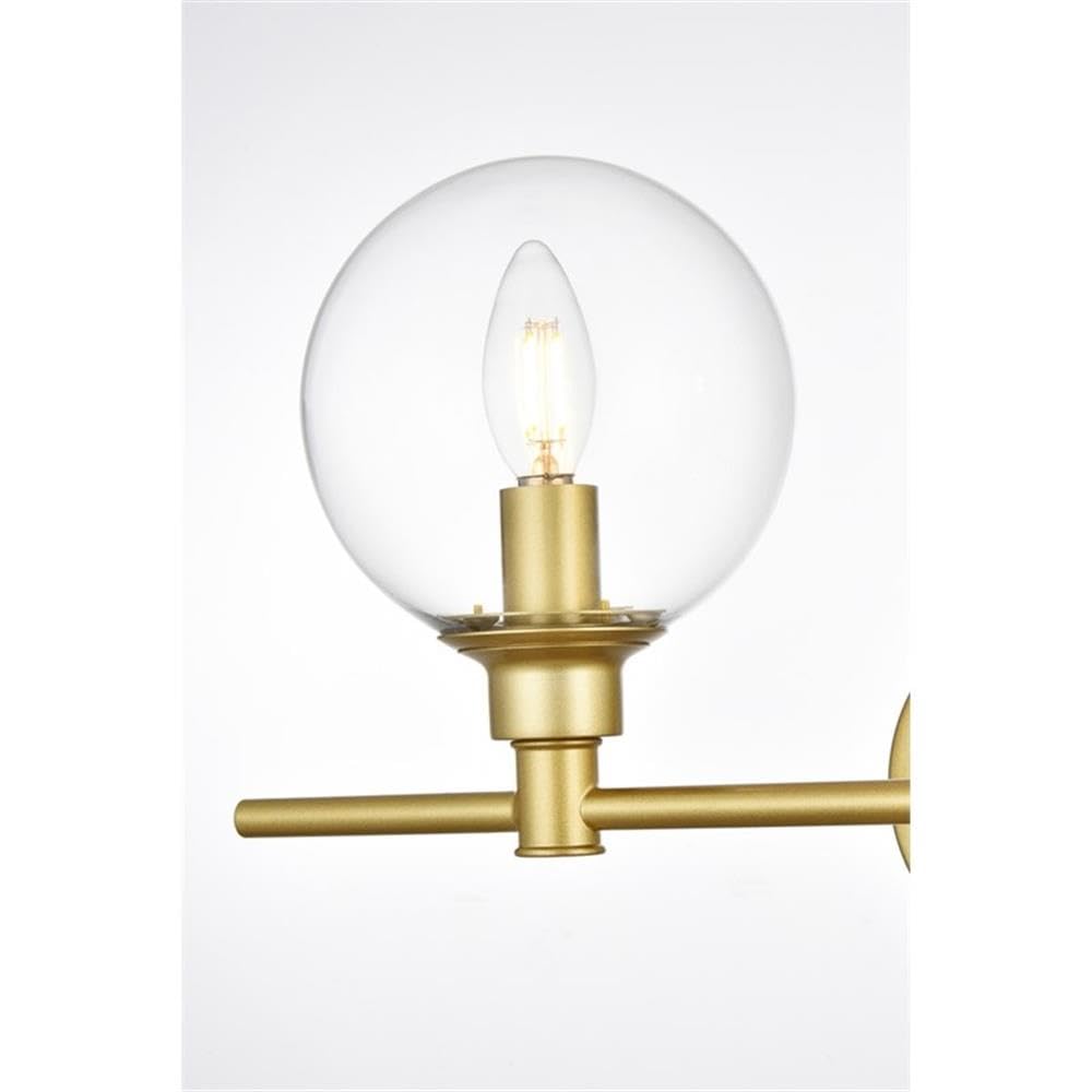 Living District Jaelynn 4-Light Iron & Glass Bath Sconce in Brass/Clear