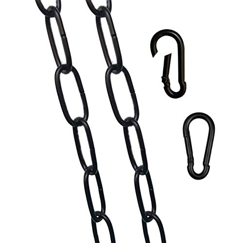 Cufeal 6 Feet Black Finish Metal Looping Chain Hanging Lighting Chain