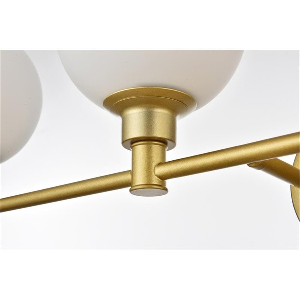 Living District Cordelia 4-Light Iron/Glass Bath Sconce in Brass/Frosted White