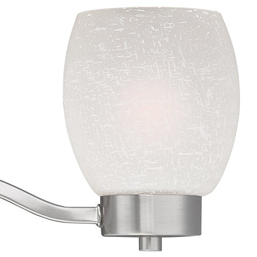 Westinghouse 6341100 Karah Three-Light Indoor Wall Fixture, Brushed Nickel Finish With White Linen Glass