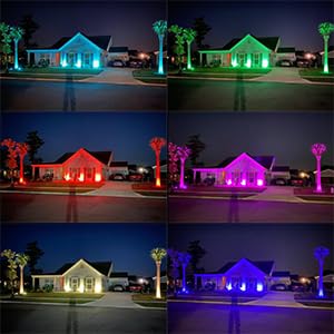 S SMIFUL Halloween Spot Lights Outdoor, RGB, 5W, Waterproof, 6 FT Cord, 6 Lights, Model RGB1