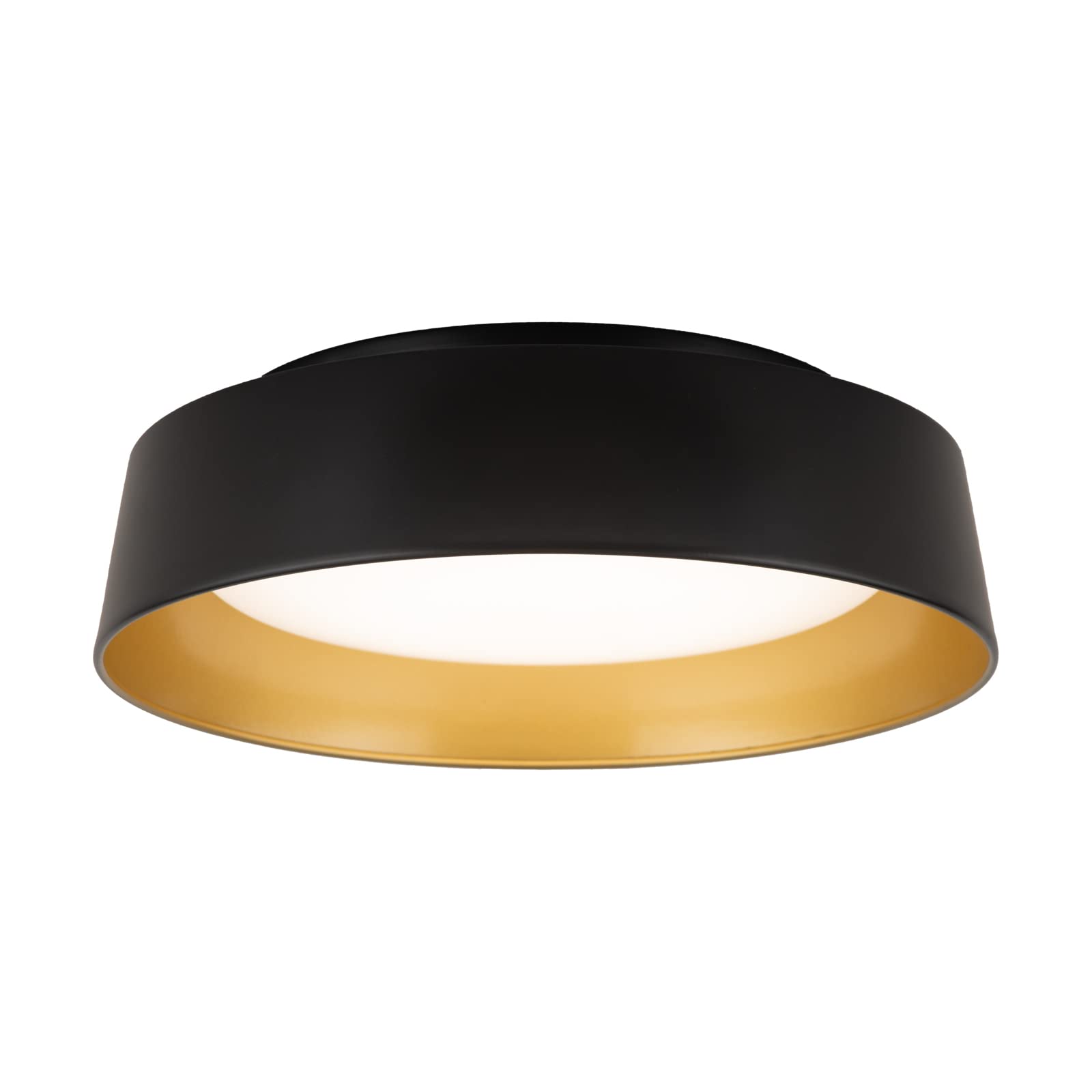 Flynix 12.5 Inch LED Flush Mount Ceiling Light Fixture, 26W, Super Bright 1350 Lumen, 3 Color 3000K/4000K/5000K, Matt Black with Gold Inside, Dimmable Ceiling Lamp for Bedroom Hallway Bathroom Outdoor