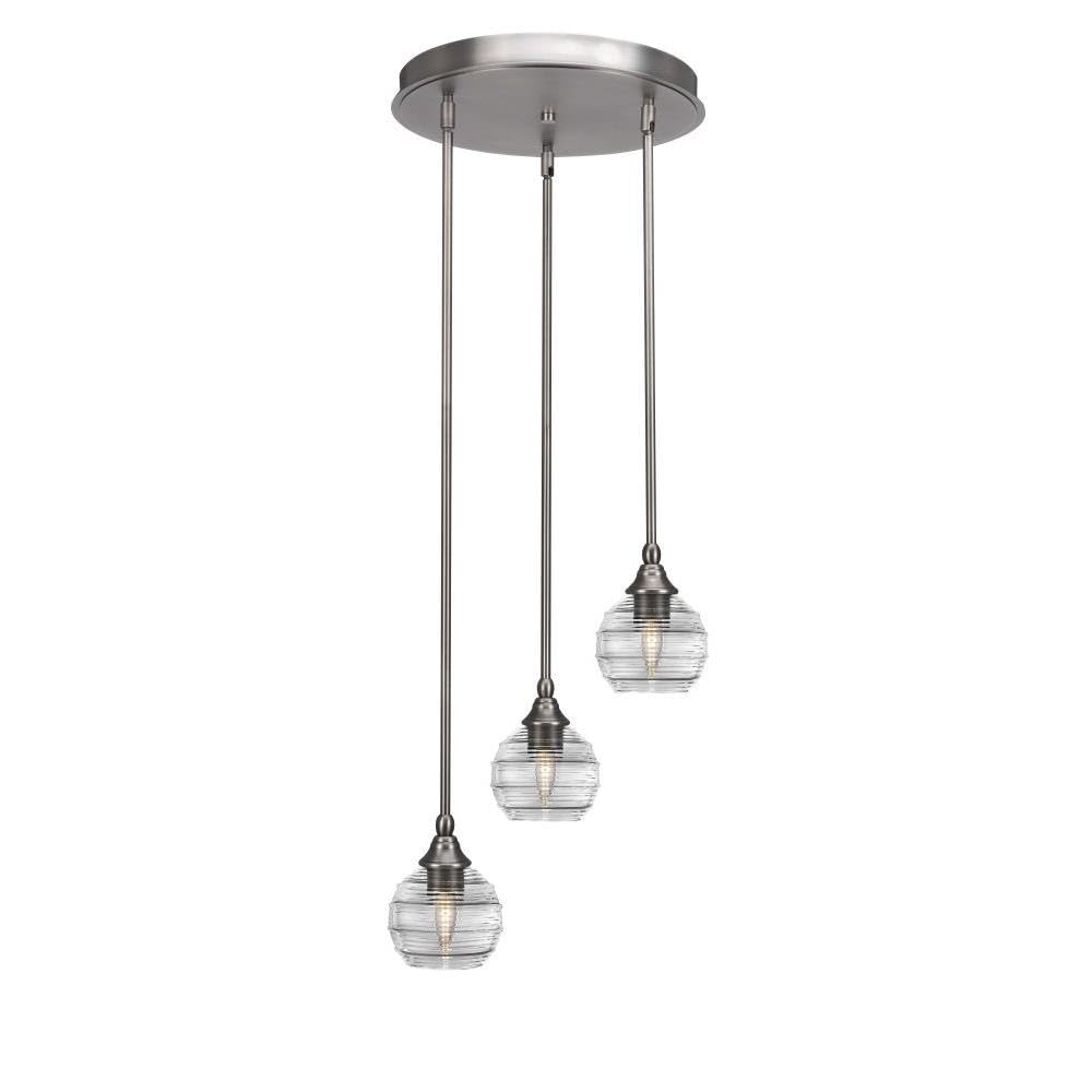 Empire 3 Light Cluster Pendalier in Brushed Nickel (2143-BN-5110)