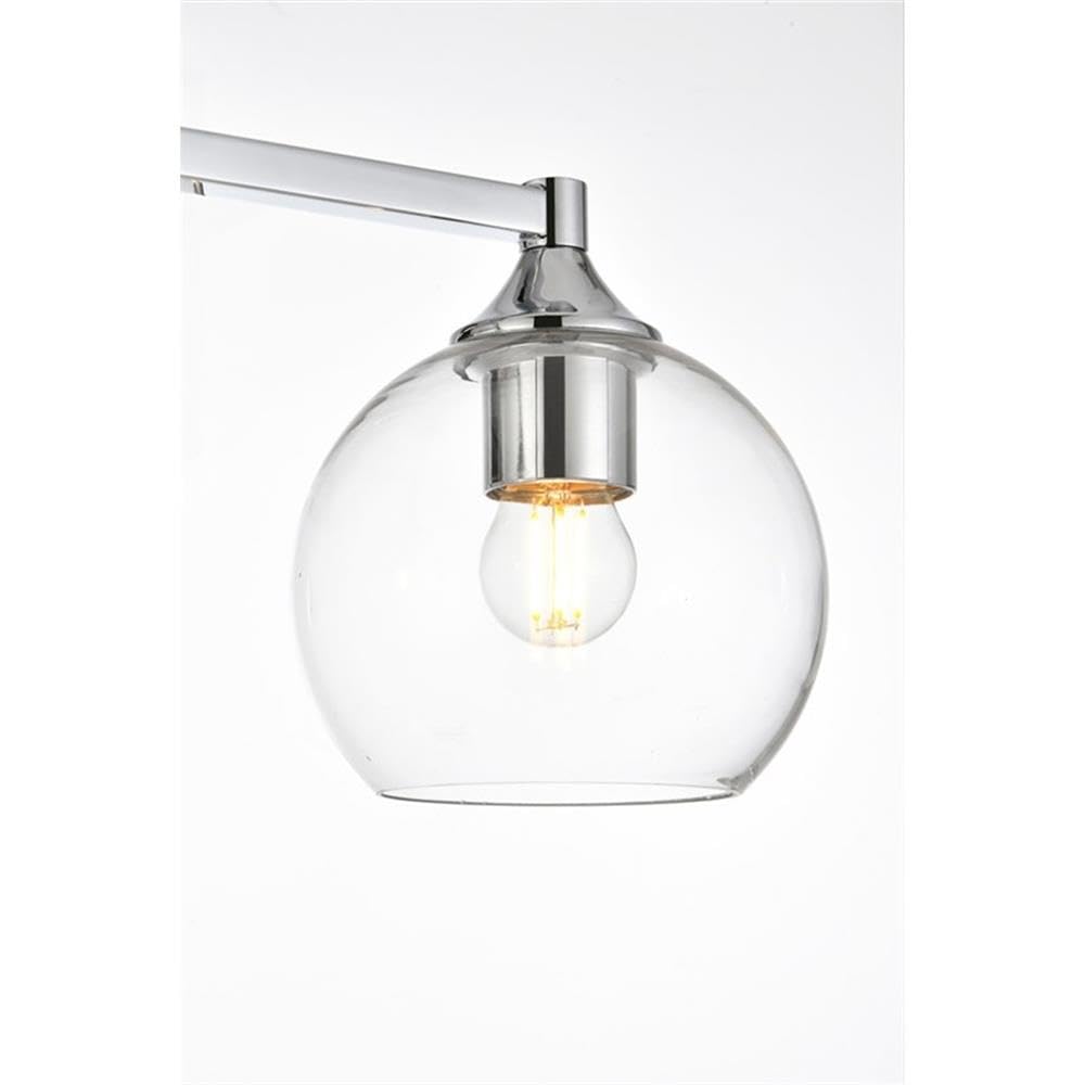 Living District Foster 4-Light Iron & Glass Bath Sconce in Chrome/Clear
