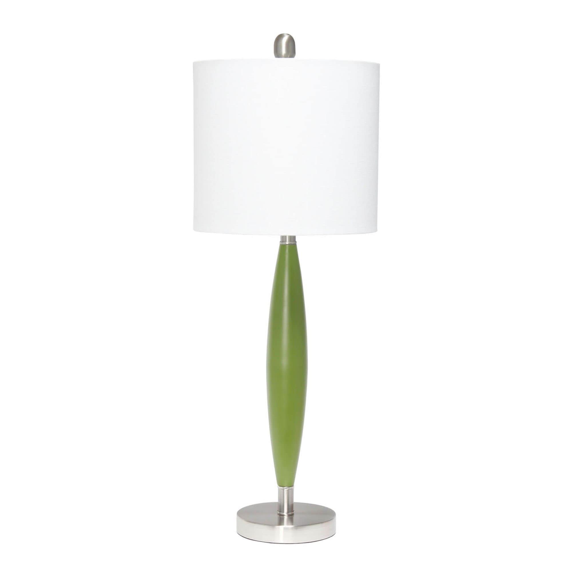 Lalia Home Contemporary Stylus Table Lamp With White Fabric Shade - Green