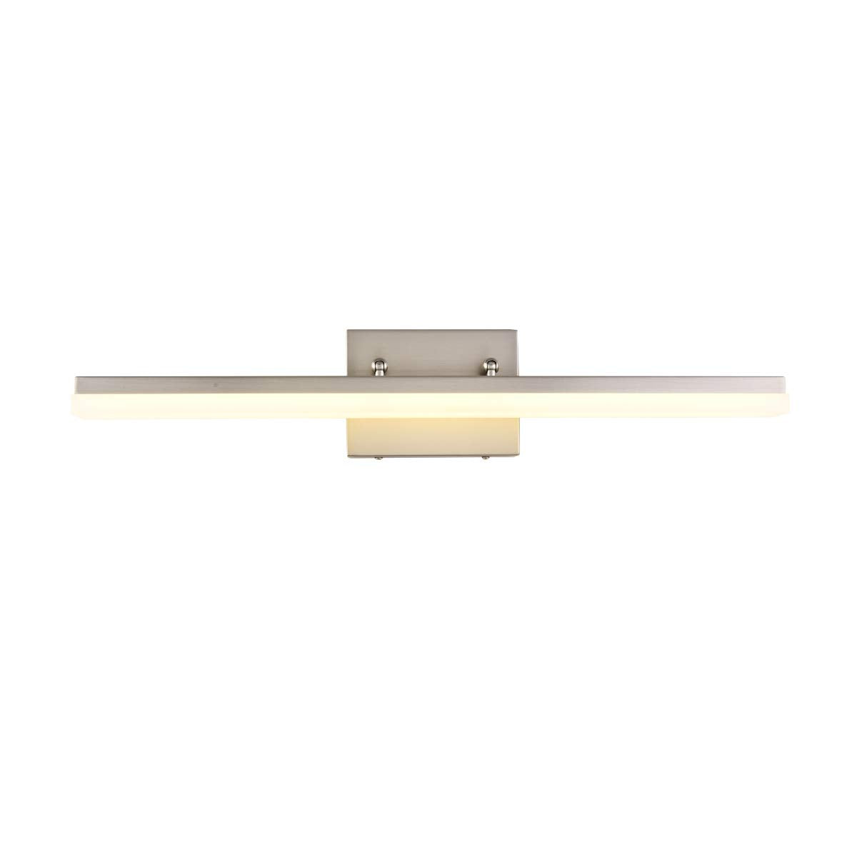 Mirrea 24In Modern Led Vanity Light For Bathroom Lighting Dimmable 24W Brushed Nickel (Warm White 3000K)