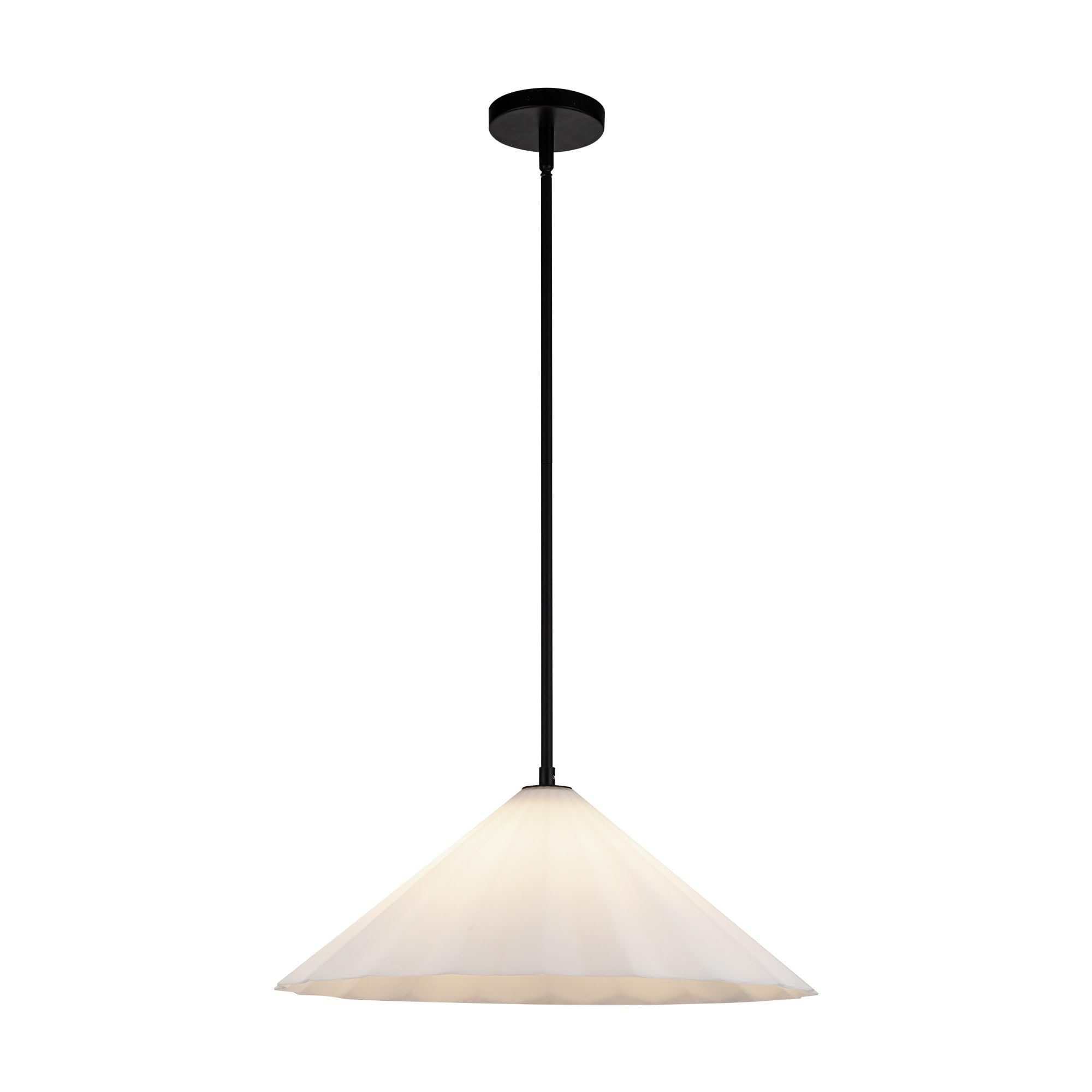 Alora Mood PD451820MBOP Serena Pendant, 1-Light 1 Watts, Matte Black/Opal Glass