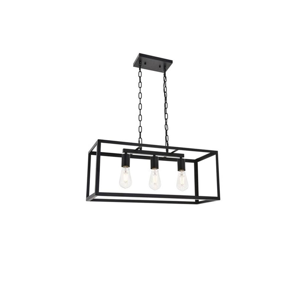 Elegant Lighting Living District Indoor Modern Home Decorative Bright Ceiling Resolute 3 Light Black Pendant