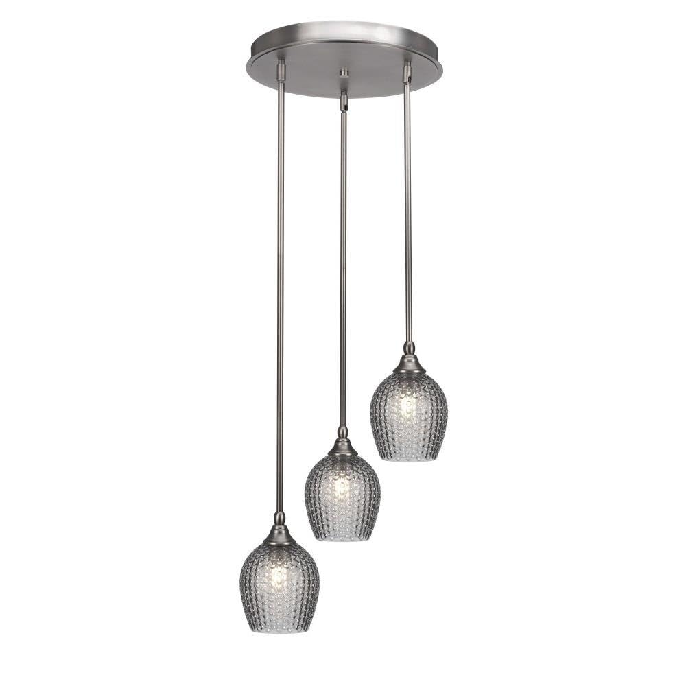 Empire 3 Light Cluster Pendalier in Brushed Nickel (2143-BN-4902)