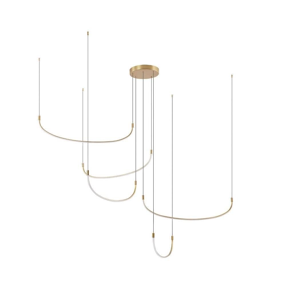 Kuzco Lighting Talis - 80W LED Pendant-9.25 Inches Tall and 70.5 Inches Wide-Brushed Gold Finish