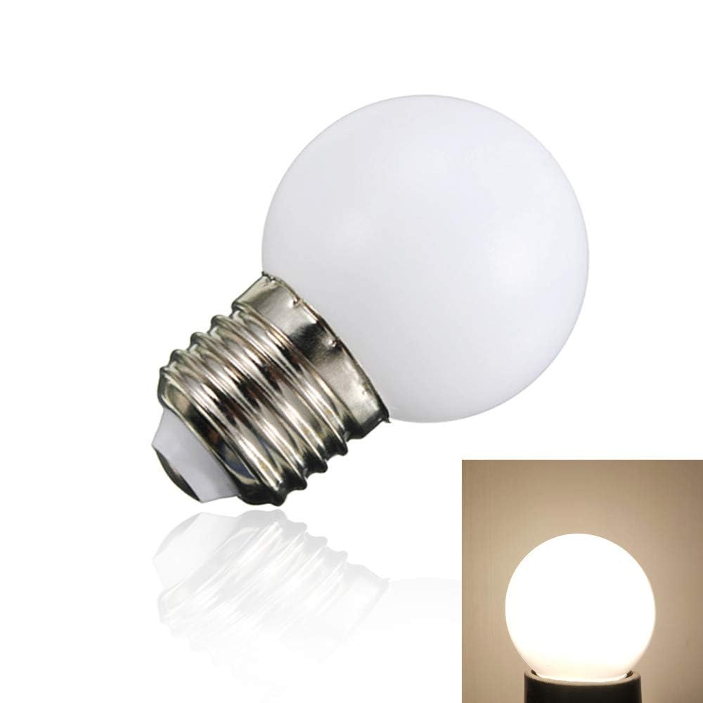 Night Blazers Small E26 LED Night Light Bulbs, 10-Pack, Warm White, 1W Mood Light, Soft White 3000K, Not Dimmable, Plastic