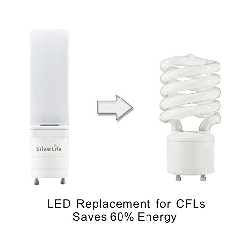 Silverlite 12W LED PL Bulb, GU24 Base, 1100LM, Daylight 4000K, UL Listed, Model HM-18594, Soft White, 180°