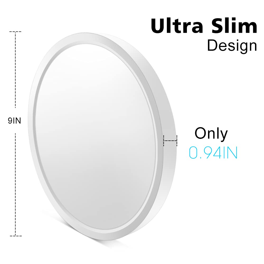 inShareplus 9 Inch LED Flush Mount Ceiling Light, Nature White, 18W Slim Design for Living Room, Bathroom, Kitchen