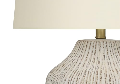 Monarch Specialties I 9719 Lightingtable Lamp, Cream Ceramic, Ivory/Cream Shade, Transitional