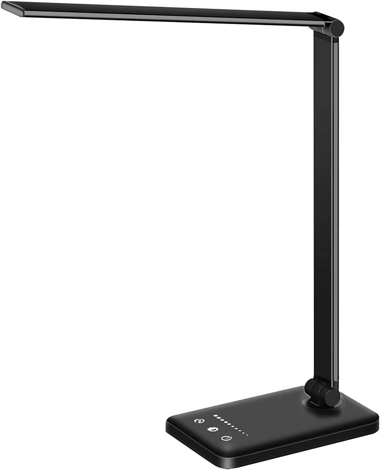 White Crown LED Desk Lamp, Dimmable, 5 Lighting Modes, USB Charging, First-Generation, Black, Model QM019
